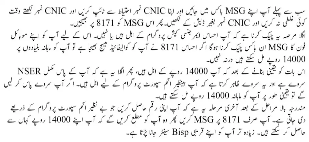 Ehsaas Emergency Cash, Ehsaas Emergency loan, Ehsaas Program, Ehsaas 8171