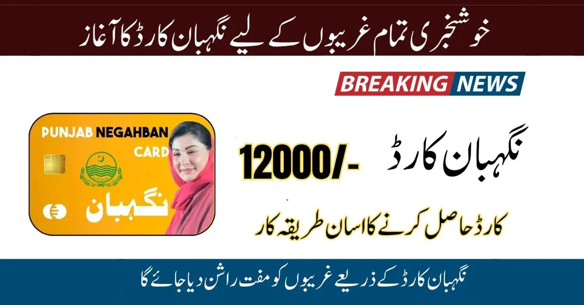 CM Punjab Negahban Card 12000 Program providing financial aid to eligible families in Punjab.