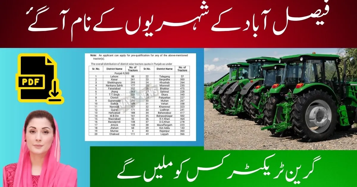 Faisalabad Green Tractor Qurandazi List, Green tractor qurandaxi list, Faisalabad green tractor winner names, Green tractor winners