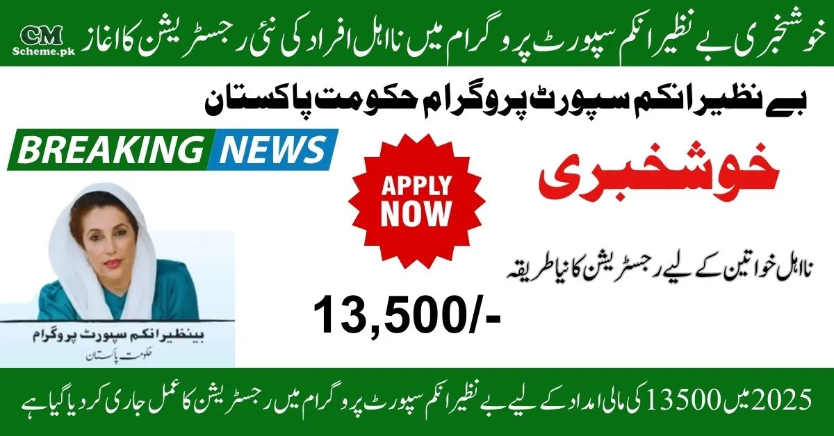 Benazir Income Support Program Apply Online, Benazir Income Support Program New registration, Benazir Income Support Program check payment