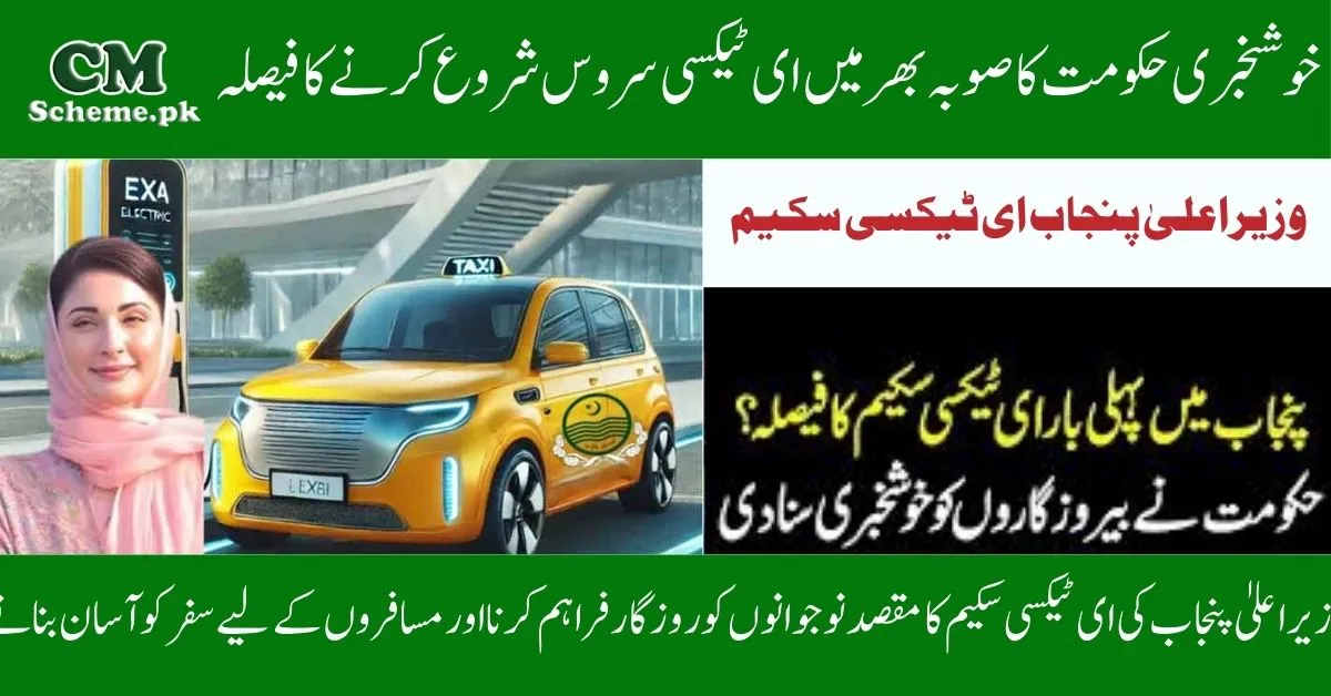 CM Punjab E-Taxi Scheme 2025, CM Punjab E-Taxi Scheme Apply Online CM Punjab E-Taxi Scheme Online Application