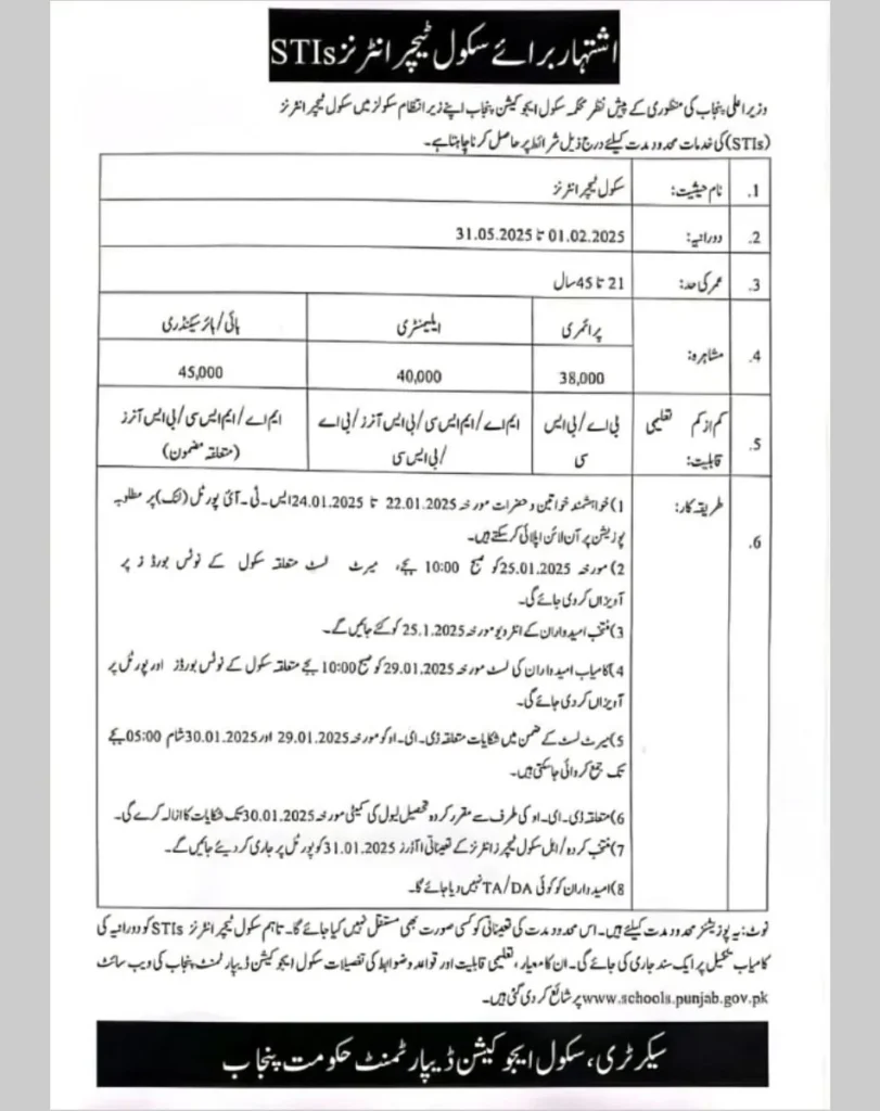 school internship program, sti program 2025, sti program, sti jobs, sti online portal, sti application form, sti online apply, sti last date, school teaching internship